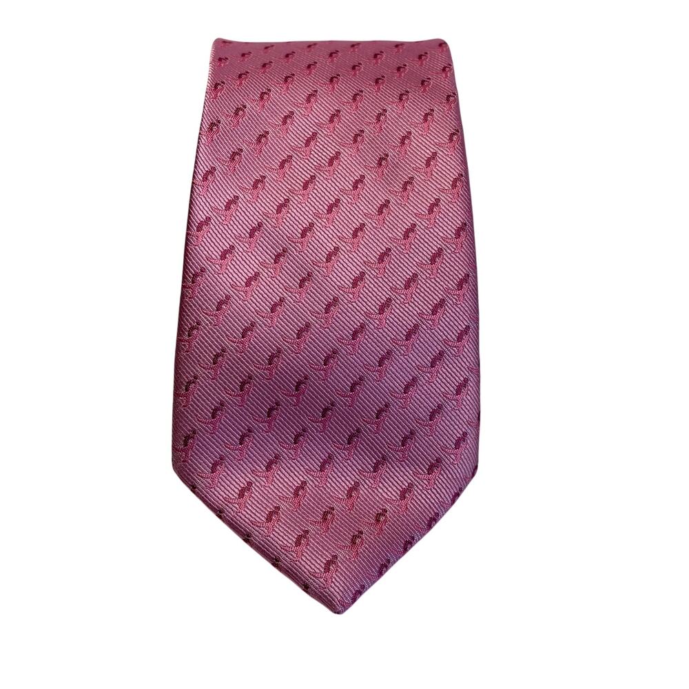 Knots for Hope Pink Necktie with Ribbon Pattern Breast Cancer Awareness